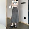 Damen Sommer American Vintage Utility Midi Rock - High-Waist Schlitz Kordelzug A-Linie Armeegrüner Rock