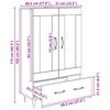 Highboard in Black Oak Look 69.5 x 31 x 115 cm Particleboard