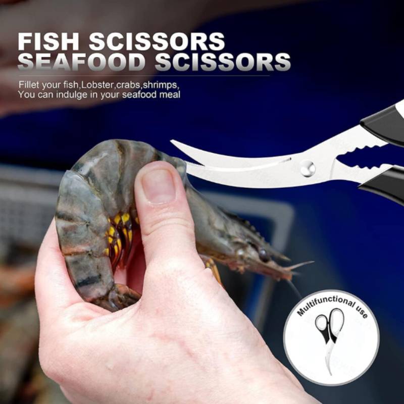 Kitchen Scissors Set With Stainless Steel Blades For Seafood And Meat Preparation