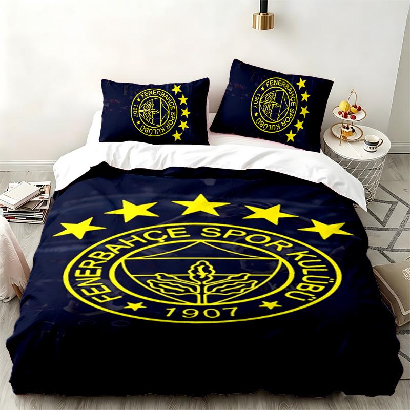 Fenerbahce 3pc set Perfect for bedroom use Comfortable bedding set includes a duvet cover and two pillowcases Ideal birthday or Christmas gift