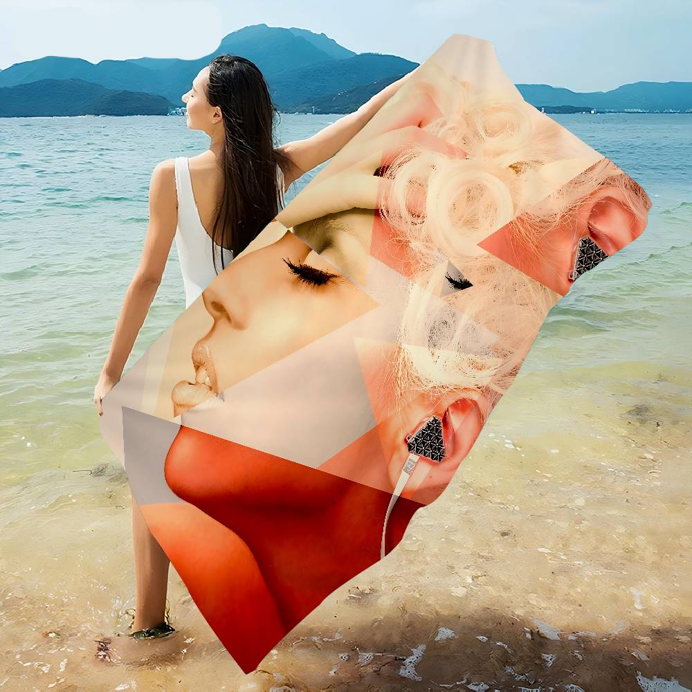 Singer L-Lady G-Gaga Big Microfiber Beach Towels Quick Dry Towel Sand Beach Towels Pool Towel For Travel Swim Pool Yoga