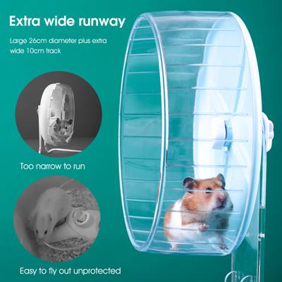 Yousheng Hamster Toy Super Wide Runway Silent Running Disc Sports Training Jogging Wheel Guinea Pig Mice Small Animal Exercise Accessories Pet