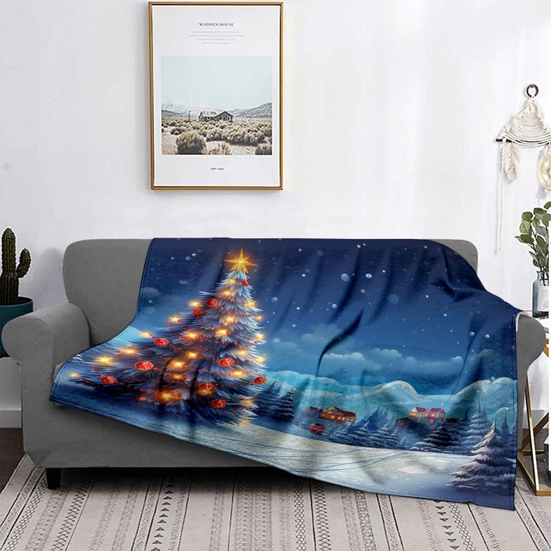 Home Decoration Plush Throw Sofa Blanket Bedspread Bed Fluffy Soft Blankets Decor Plaid Modern Halloween Merry Christmas Winter