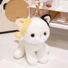 Soft Furry Simulated Cat Doll White Gray Stuffed Cat Keychain Kitten Plush Toy  Handbag Schoolbag