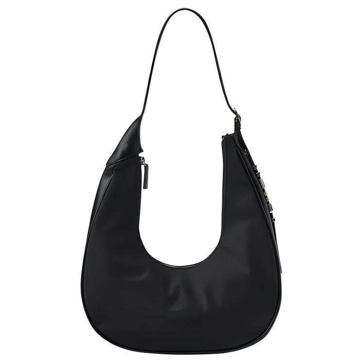 New NERDY Nylon Crescent Bag Shoulder Bag Women's Black/Cream PNES23AA22