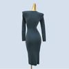 French Retro Design Long Overknee Sweater Dress Silm Slimming and Tight Hip Knitwear Dress Female Fall and Winter