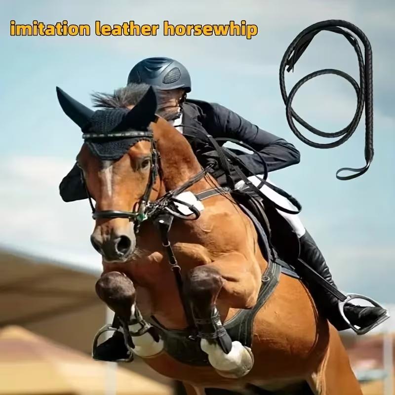 1 Stück Western-Cowboy-Peitsche für Reiter mit ergonomischem Griff und langem Griffdesign, geeignet für Reitsportbegeisterte.