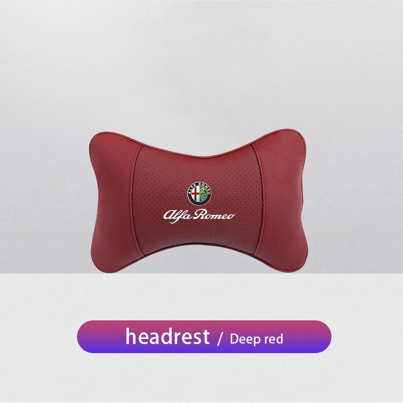 1Pcs Car Seat Headrest Auto Logo Neck Pillow For Alfa Romeo 156 GT 159 Giulia Giulietta 166 Volante Spider Mito 147 8C Tonale 4C