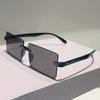 Rimless Rectangle Sunglasses Men New Fashion Gradient Outdoor Shades Women Trendy Simple Beach Vacation Decor Sun Glasses