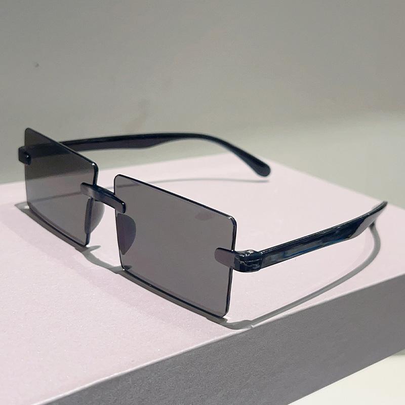 Rimless Rectangle Sunglasses Men New Fashion Gradient Outdoor Shades Women Trendy Simple Beach Vacation Decor Sun Glasses