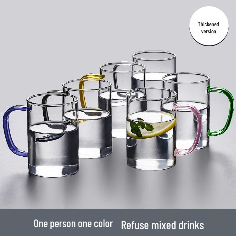 Handun Thickened Borosilicate Glass Mugs - 320ml, 6-Piece Set