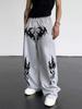 Y2K Gothic Lace-up Wide Leg Sweatpants: Unisex, Loose & Slimming