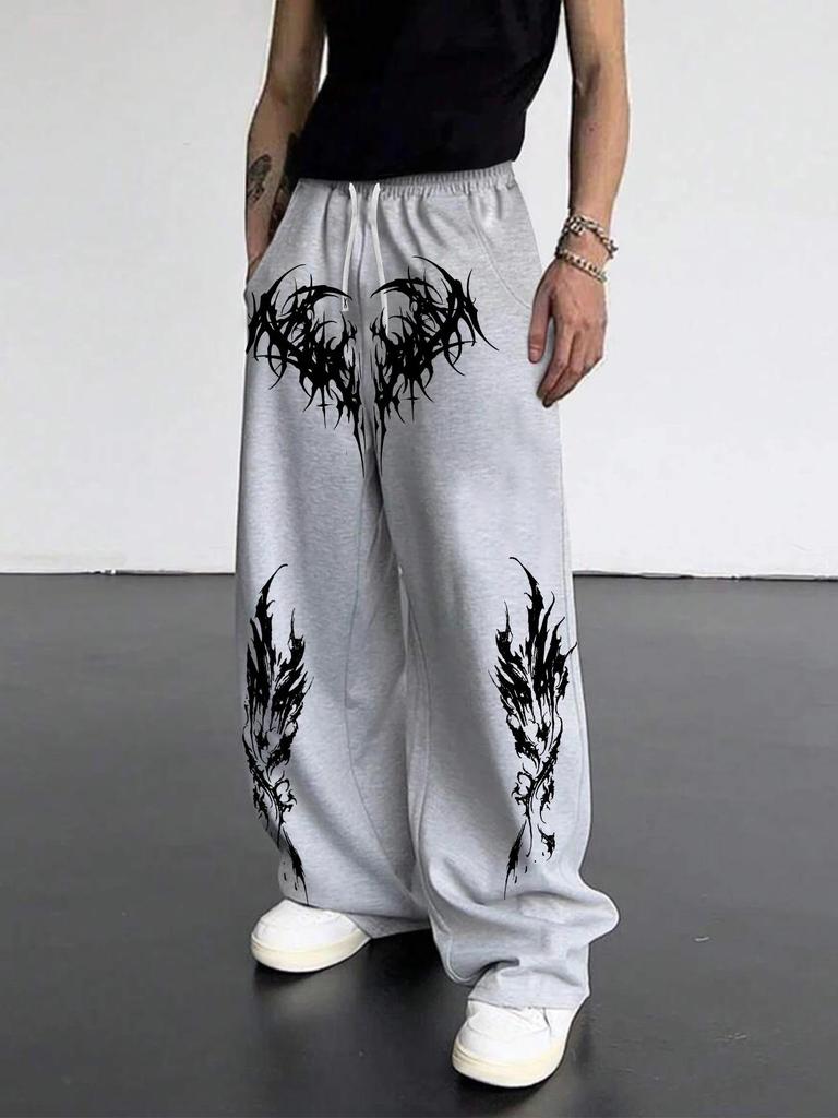 Y2K Gothic Lace-up Wide Leg Sweatpants: Unisex, Loose & Slimming
