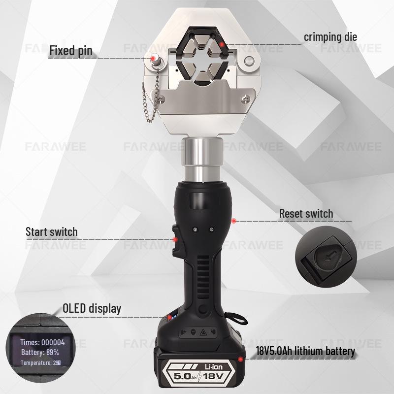 Electric Hydraulic Crimper for Vehicle A/C Hoses, Model OPT-7842