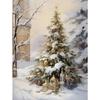 Retro Weihnachts-Wandkunst Leinwandbild Winter Weihnachtsmann Elch Schneemann Baum Geschenke Heimdekoration