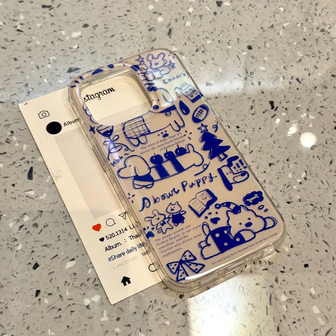 

Cartoon Cute Cat Dachshund Dog Graffiti Suitable for Iphone16promax Apple 15 Mobile Phone Case 14 Swirl 13 Apple 16PLUS