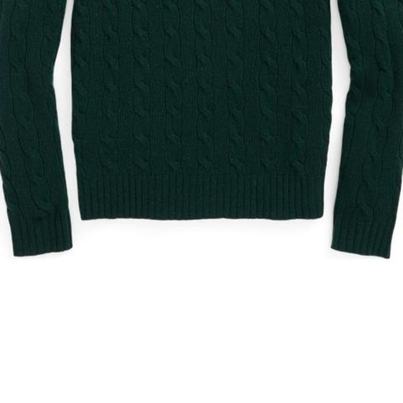 Polo Ralph Lauren Solid Logo Print Crew Neck Pullover Sweater Women sweater Green WMPOSWENC020452