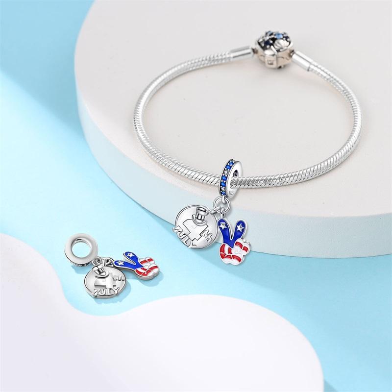 Meaning Series Copper Metal USA Flag Independence Day Statue Of Liberty Charm Bead Components Bead Components 3mm Do It Yourself High Quality Fine