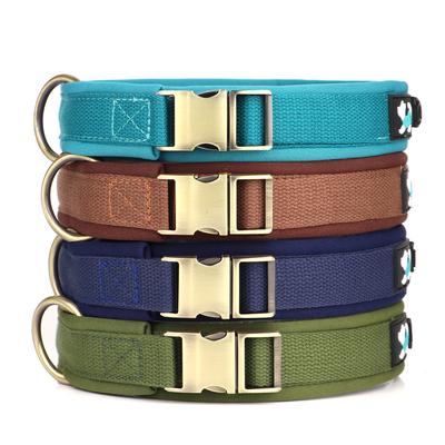 Nylon-Hundehalsband, langlebig, starke Haustier-Schnallenhalsbänder, weich gepolsterte Hundehalsbänder für kleine, mittelgroße und große Hunde, Pitbull