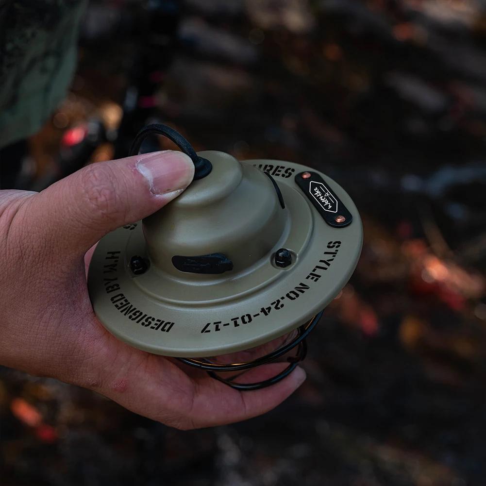 LED Camping Lantern Vintage Tent Lamp 4 Light Modes Hanging Tent Light Multifunction IPX4 Waterproof for Outdoor BBQ Traveling