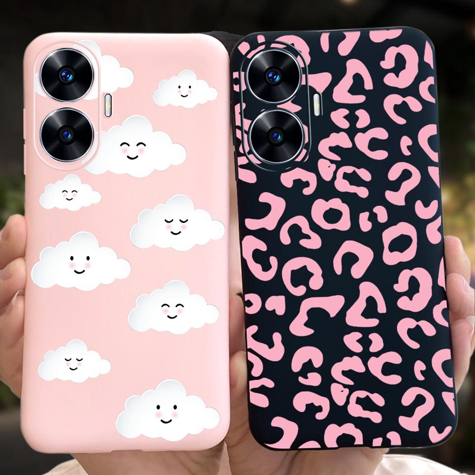 Soft Silicone Phone Case For Realme C55 C53 C51 Oppo Back Cover Funny Dinosaur Cat Printing Fundas Shell RealmeC53 C 55 53 Coque