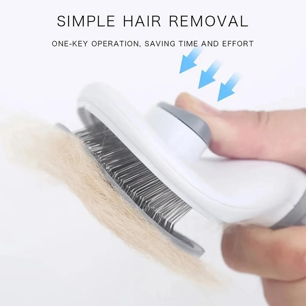 Cepillo Peine Quita Pelo de Mascota Gato Perro Peine para Pelo Automático Acero Inoxidable Decoloración Suministros de Limpieza Aseo para Mascotas Peine para Mascotas