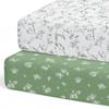 Soft Breathable Cotton Baby Crib Fitted Sheet Set With Animal Print Newborn Toddler Bedding