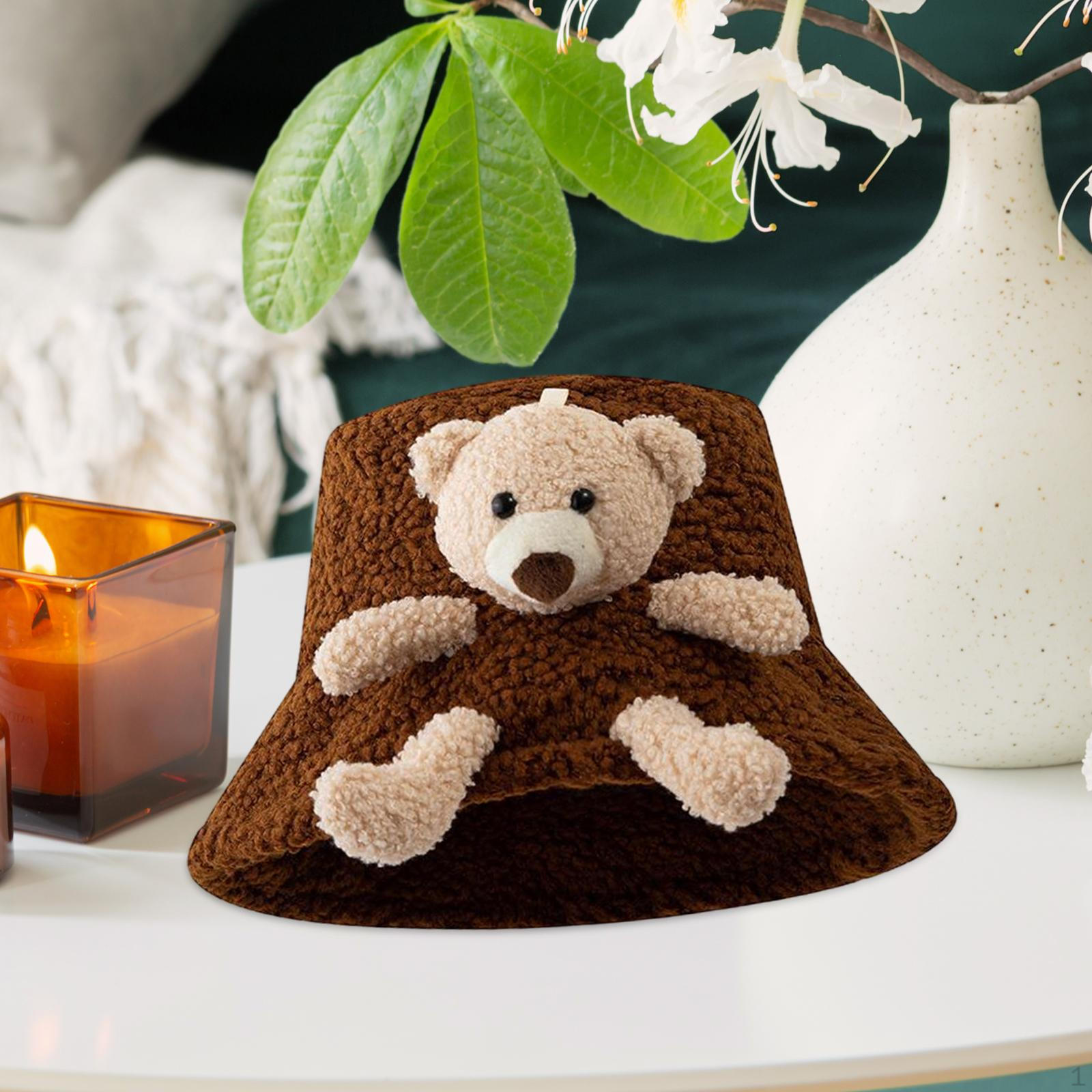 

Уютная женская флисовая панама с очаровательным 3D-дизайном медведя — идеально подходит для приключений на свежем воздухе кофейный