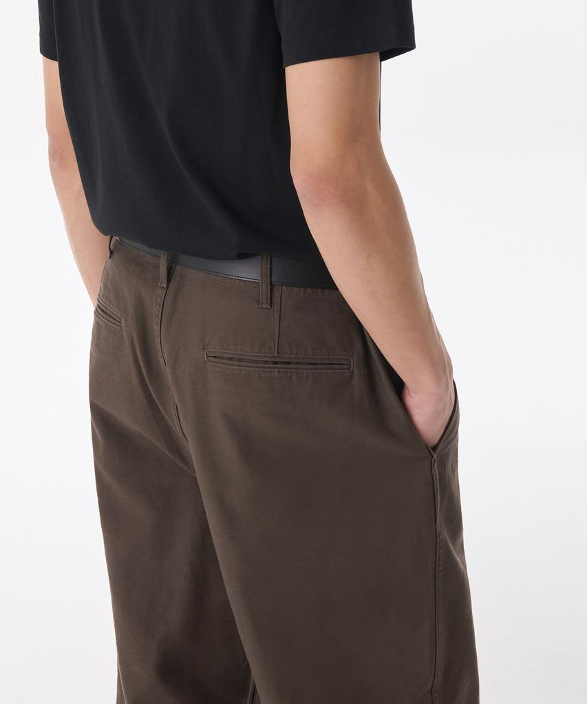 Musinsa Standard Back Satin Tapered Officer Pants [Brown]