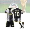 2324 Juventus Home Jersey Set With Socks 10 Polyester Fiber Fabric Children And Adult Sizes