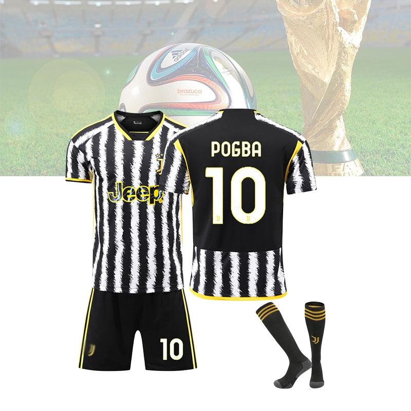 2324 Juventus Home Jersey Set With Socks 10 Polyester Fiber Fabric Children And Adult Sizes