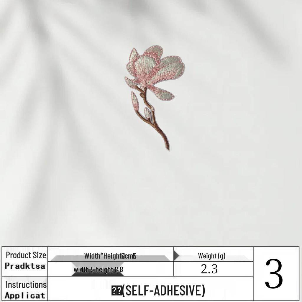 Plum Blossom Butterfly Embroidery Self-Adhesive Tote Bag Patch - Mid-Autumn Festival Clothing Accessory