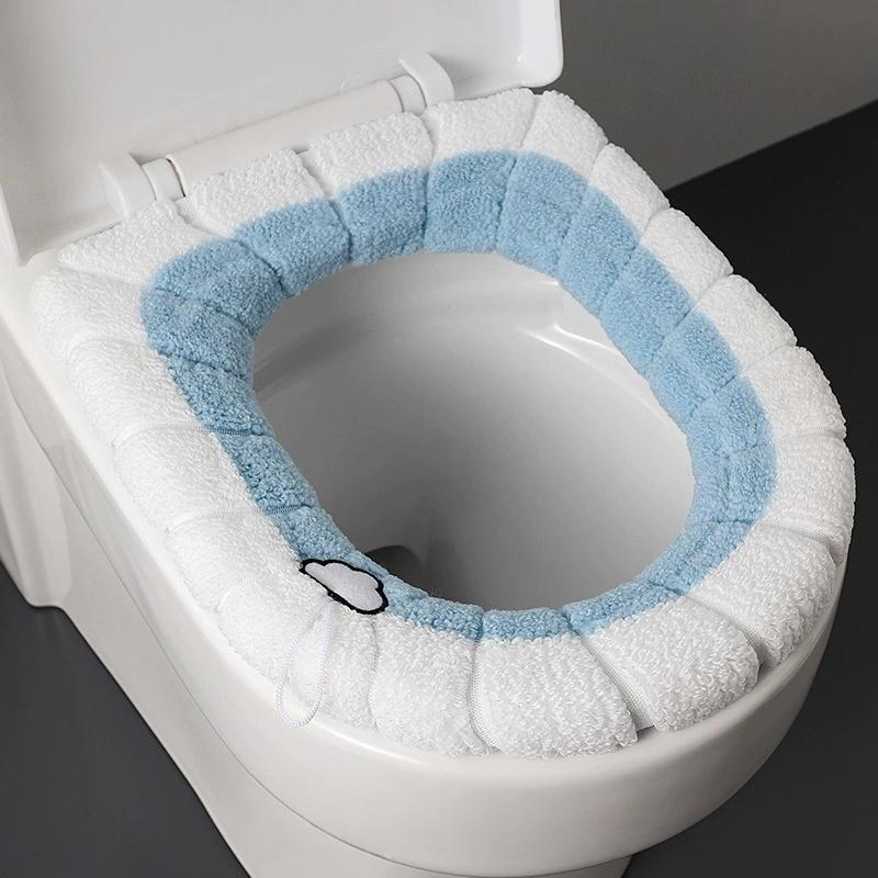 Toilet Seat Cover Pads, Stretchable Washable Toilet Seat Cushion Cover with Handle, Comfortable Toilet Lid Seat Cover синий