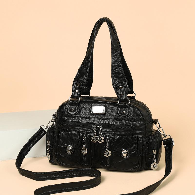 Women's bag 2026 new large-capacity women's handbag simple commuter shoulder bag soft leather messenger bag