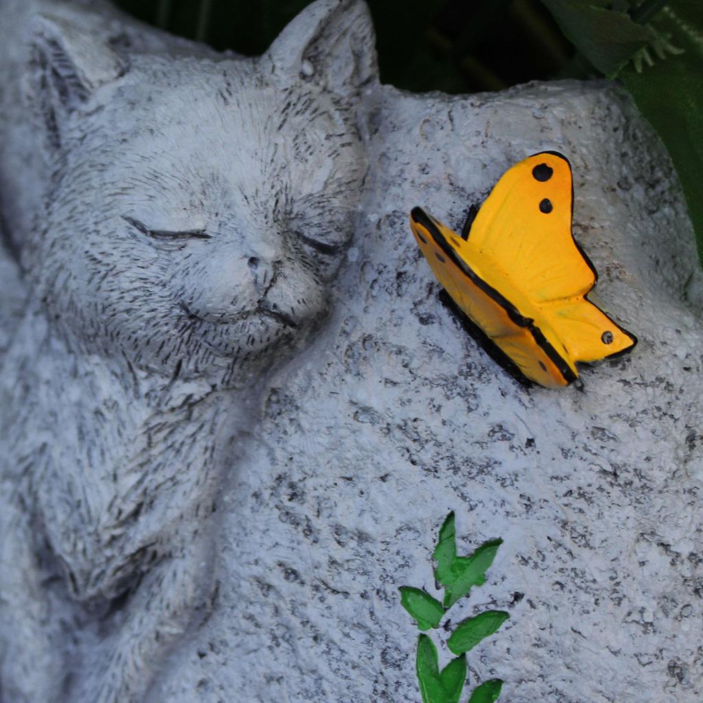 Angel Cat Memorial Planter Flower Pot Pet Memorial Garden Statue with Synthetic for Pet Loss Remembrance Garden Decor