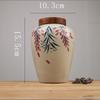 Creative Ceramic Tea Canister Hand-painted with Bamboo and Flowers Sealed Jar for Kitchen Food Nuts Herbal Storage Home Decor