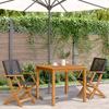 VidaXL Gartenstühle 2er-Set schwarz Akazienmassivholz und Rattan, Gartensitz, Outdoor-Sitz, Klappstuhl, 367663