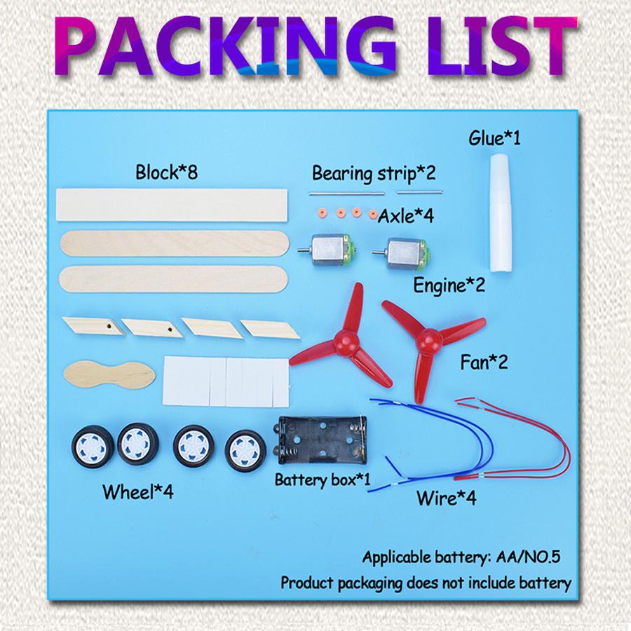 Electric Double Propeller Glider DIY Model Kit Toys for Boys Science Children Creative Physics Toy Handmade Wood Plastic Model