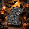1pc Black Halloween Blanket White Ghost Print for Sofa Chair Skin-Friendly Soft Blankets 2025 New for Home Halloween Decoration