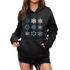 Women's Winter Christmas Printed Pullover Hooded Sweatshirt Fleece Long Sleeve Sweatshirt