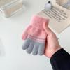 2-6Y Children's Warm Gloves Autumn Winter Cold Proof Thickened for Boys and Girls Kindergarten Children Five Fingers Gloves