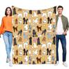 Hundeliebhaber Decke Warm Gemütlich Weich Fleece Überwurf mit Niedlichem Cartoon Hunde Design für Zuhause Sofa Bett Perfektes Geschenk für Haustierbesitzer und F
