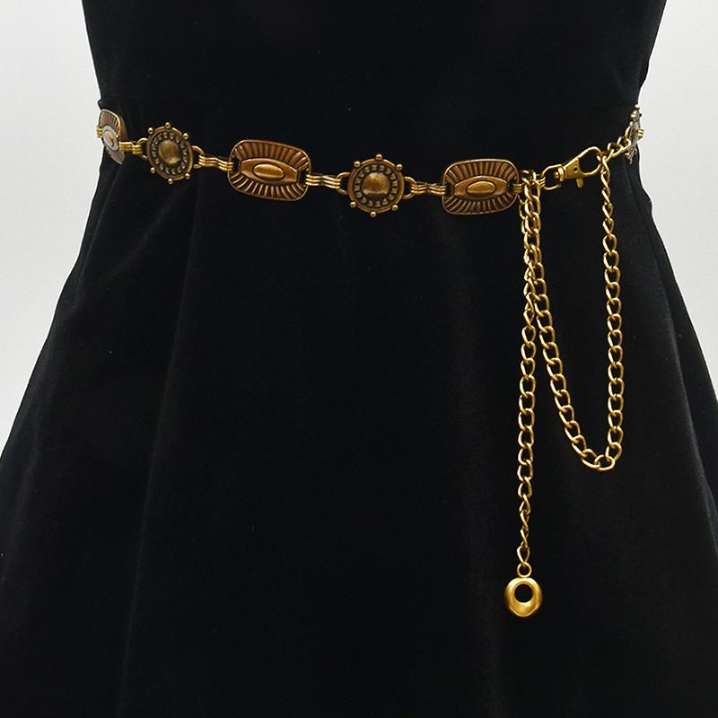 Vintage Carving Flower Waist Belt Dress Decoration Waistband For Women Girls High Quality Adjustable Punk Waist Chain Gifts