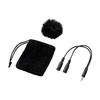 ELECOM HS-MC09BK Lapel Microphone with Clip, Wind Jammer, 3.5mm (4-Pole) Adapter Cable, and Storage Pouch, 1.8m, Black