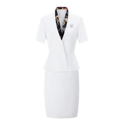 Teluoman Women's Summer Professional Short Sleeve Skirt Suit