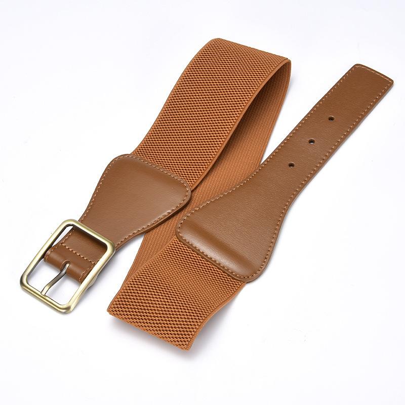 Elastic Belt Women'S Personalized Dress Suit Decorative Temperament Waist Seal Elastic Belt Leather Belt