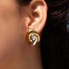 Youthway Mixed Color Spiral Stud Earrings For Women Minimalist 18K Gold PVD Plated Stainless Steel Earrings Fashion Jewelry Gift