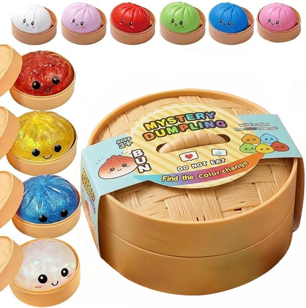 Boîte Mystère Ravioli Pailleté: 10 Boules Anti-Stress Aléatoires, Jouet Sensoriel Esthétique pour Bureau, Cadeau Fidget Créatif pour Bureau