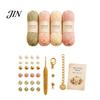 Handmade Bracelet Kit DIY Nature-Inspired Crochet Kit, 3D Animals Plants Hand-Crocheted Jewelry Making Flower Maple Dragonfly Butterfly Set, Gift for