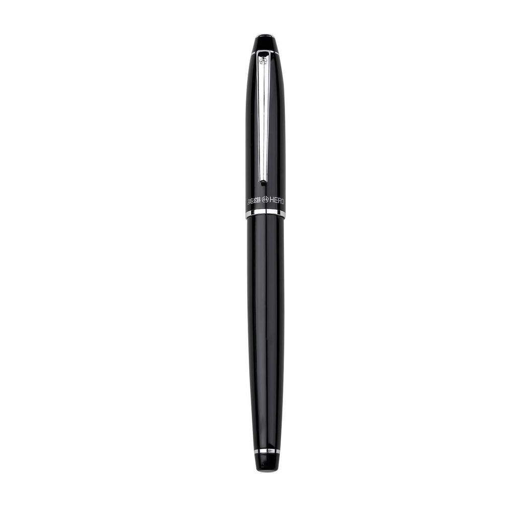 Hero 372-2 Yellow Fountain Pen with Gold Iridium Nib, Gift Boxed for Student and Office Use, Engravable Steel Body.